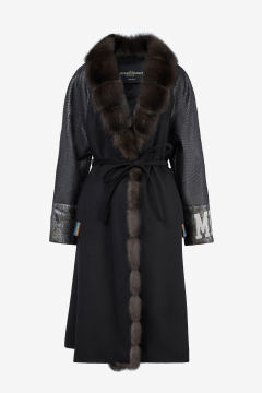 Cashmere coat,Sable,Black,Ayers,110cm