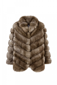 Sable jacket, Tortora color, 70cm