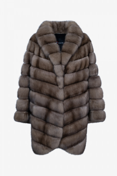 Sable fur coat, Tortora color, length 85 cm