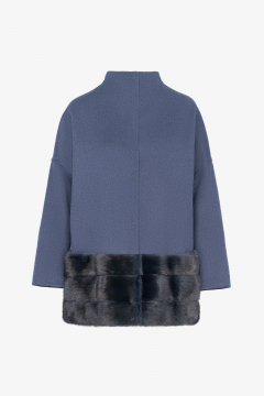 Cashmere Loro Piana jacket,Mink,Blu,length 72cm