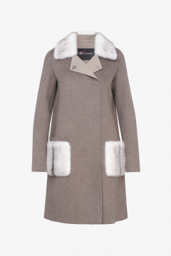 Cashmere Loro Piana coat, Fango color, length 90cm