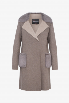 Cashmere Loro Piana coat,Fango,Glicine,length 90cm
