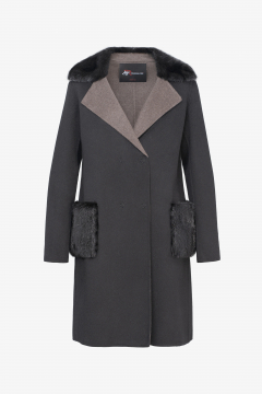 Cashmere Loro Piana coat,Nero,length 90cm