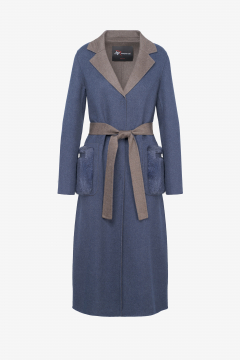 Cashmere Loro Piana coat,Blu,length 120cm