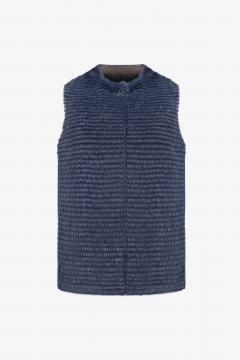 Vest Cashmere Loro Piana, Blu color,length 65cm