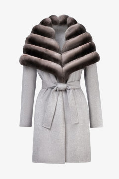 Cashmere Coat, Cipria, length 95cm