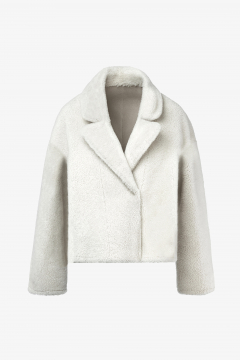 Reversible Shearling jacket,Beige color,length 60cm