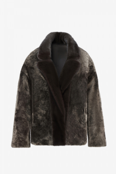 Reversible shearling jacket, Testa di Moro, length 65cm