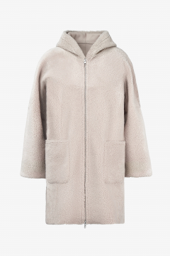 Reversible Shearling coat,Cipria,length 80cm