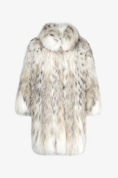 Lynx fur coat, Natural color, length 90 cm