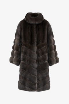 Coat in real Sable fur,Lutezia color,length 100cm