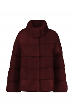 Mink fur jacket,Rosso color,length 62cm