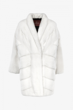 Mink coat, White, length 88cm