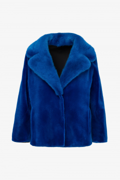Reversible mink jacket,Blu Elettrico,62cm