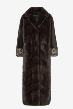 Mink fur coat, Mogano color,animalier,length 125cm
