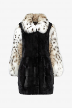 Mink fur coat,color Black Velvet,length 85 cm