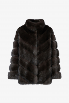 Sable jacket, Dark Brown color, 70cm