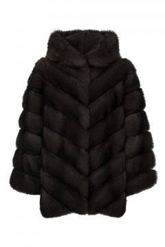 Sable Jacket, Dark Brown color, 76cm length
