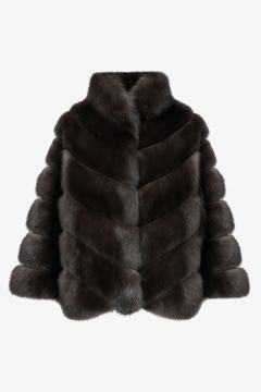 Sable jacket, Dark Brown color, 60cm