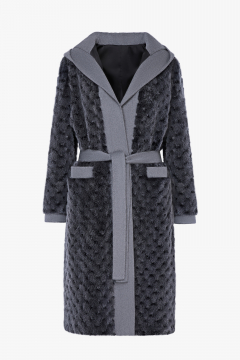 Mink coat, hood, Alaska color,107 cm