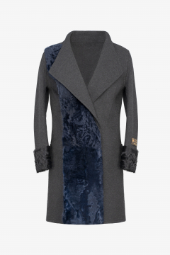 Cashmere coat,Antracite,Lambskin,length 85cm
