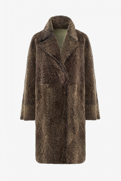 Reversible Shearling coat, green, length 100cm