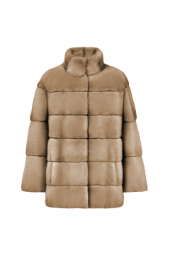 Real Mink fur jacket,Decolorato color,length 70cm