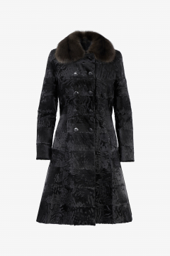 Swakara Broadtail Coat, Black, 101cm length