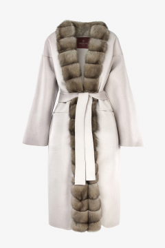 Baby Wool fabric coat, Ghiaccio, length 116cm