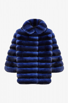 Chinchilla fur jacket, Prussia color, length 67cm