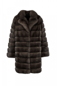 Sable fur coat,Dark,Rever,length 85cm