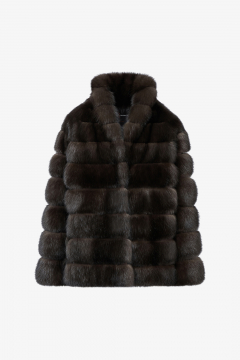 Sable jacket, Dark Brown color, length 69cm
