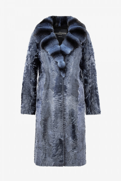 Swakara Broadtail coat,Blu Night,length 105cm