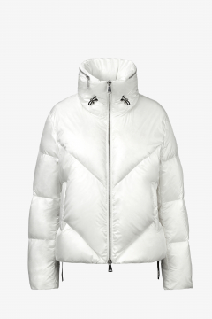Down jacket water-repellent, White,zip,length 67cm