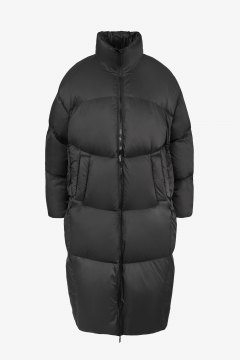 Down jacket,water-repellent,Nero ,zip,length 105cm