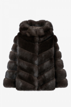 Sable jacket, Dark Brown color, length 60cm