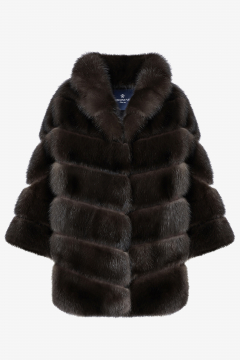 Sable fur jacket,Oversize,Dark Brown,length 75cm