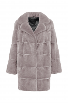 Mink fur coat with Rever collar,Brise Silver,length 85cm