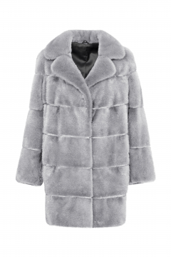 Mink fur coat with Rever collar,Zaffiro,length 85cm