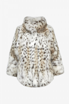 Lynx fur jacket,Natural color,length 70cm