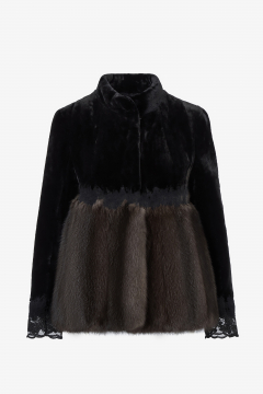 Mink Jacket, Black, Sable, length 67cm