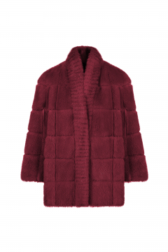 Real mink fur jacket,Geranio,threaded,length 65 cm
