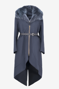 Cashmere Loro Piana Coat, Blu, length 125cm