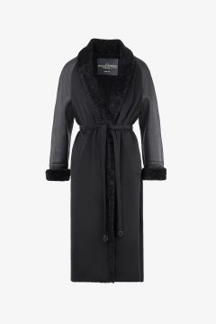 Cashmere Loro Piana coat,Nero, length 110cm