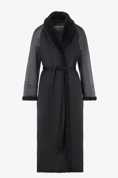 Cashmere Loro Piana coat,Nero, length 125cm