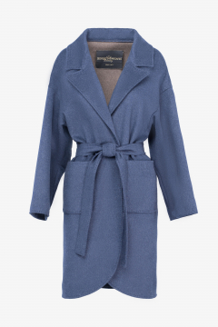 Cashmere Coat,Blu color,length 100cm 