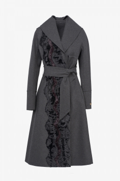 Cashmere coat, Antracite, length 115cm 