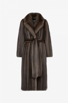 Sable fur coat in Dark color, length 125 cm
