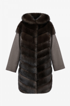 Sable coat,Dark Brown color, length 86cm