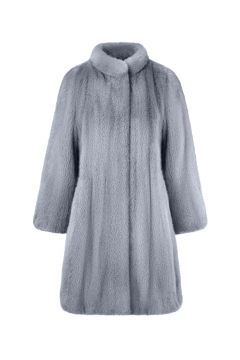 Cappotto di Visone, colore Alaska, lunghezza 85 cm
